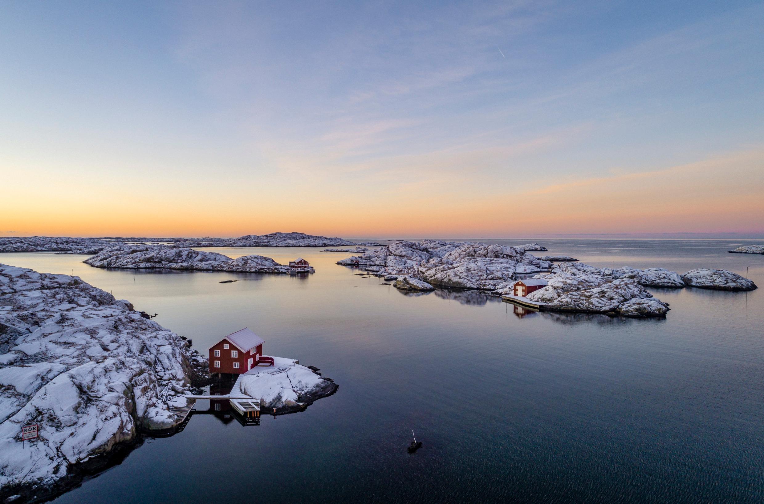 A view of Sweden's west coast archipelago during winter.